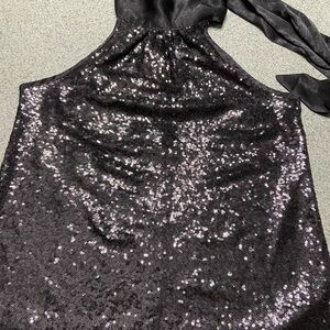 ANDREE BY UNIT Black Sequin Backless top